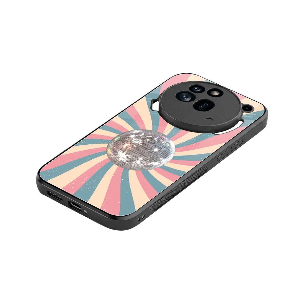 Trippy Disco stylish phone case for nothing phone 3a pro | glossy glass and slim fit