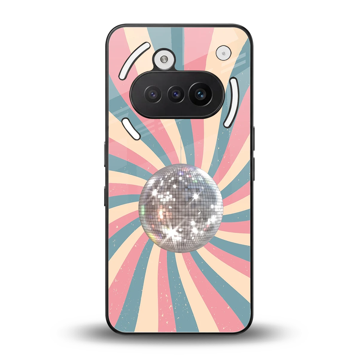 Trippy Disco back phone cover | glass case for nothing phone 3a