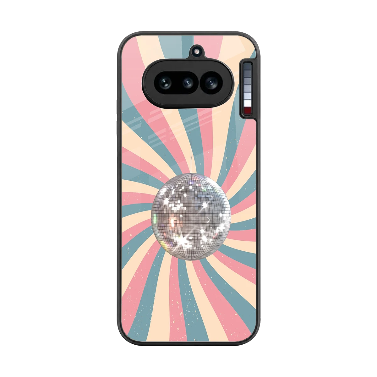 Trippy Disco back phone cover | glass case for nothing phone 4a