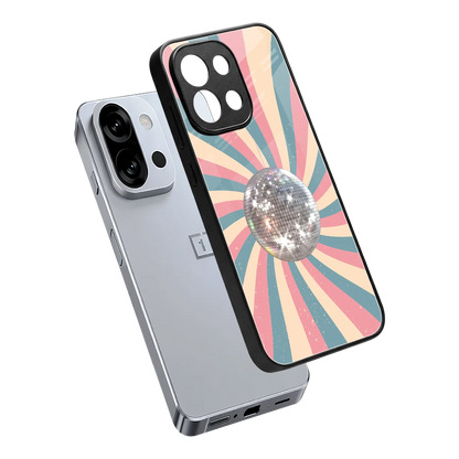 Trippy Disco sleek oneplus 13s cover with tempered glass back and TPU edges