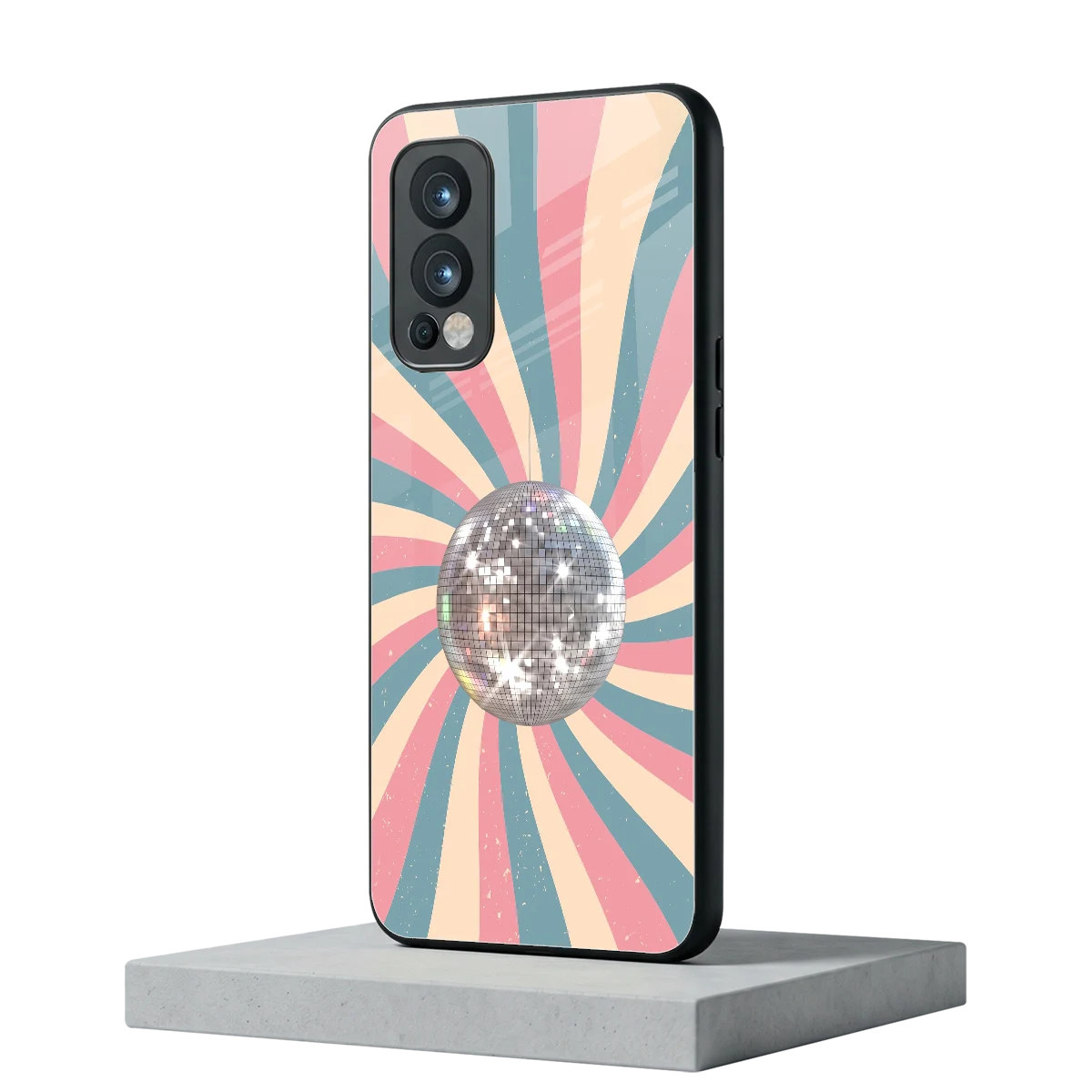 Trippy Disco oneplus nord 2 mobile cover | shockproof glass phone case