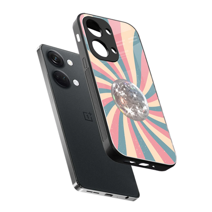 Trippy Disco sleek oneplus nord 3 cover with tempered glass back and TPU edges