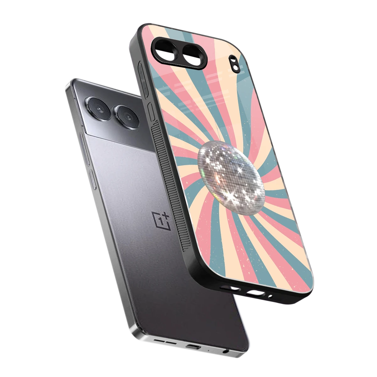 Trippy Disco sleek oneplus nord 4 cover with tempered glass back and TPU edges