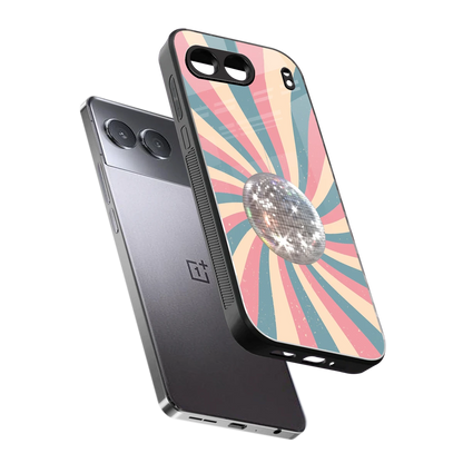 Trippy Disco sleek oneplus nord 4 cover with tempered glass back and TPU edges
