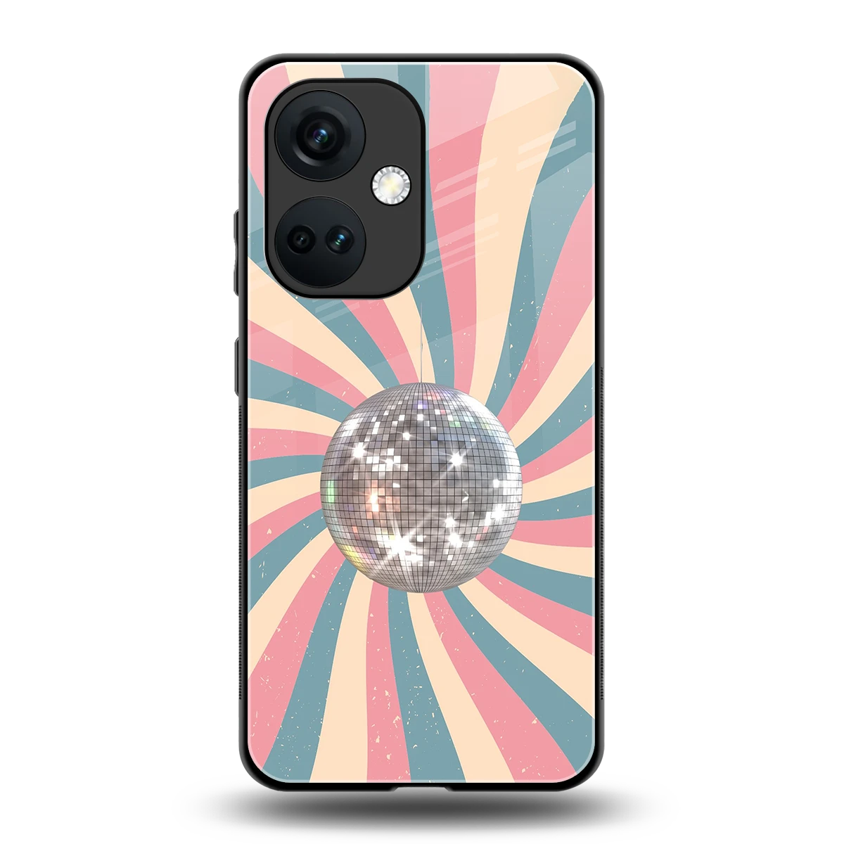 Trippy Disco back phone cover | glass case for oneplus nord ce 3