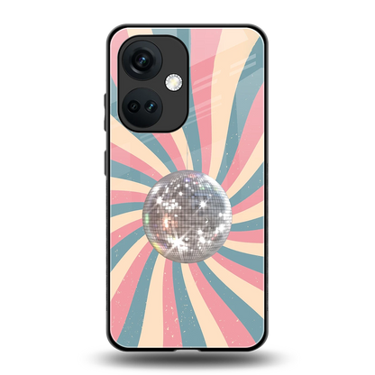 Trippy Disco back phone cover | glass case for oneplus nord ce 3