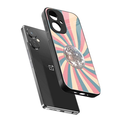 Trippy Disco sleek oneplus nord ce 3 cover with tempered glass back and TPU edges