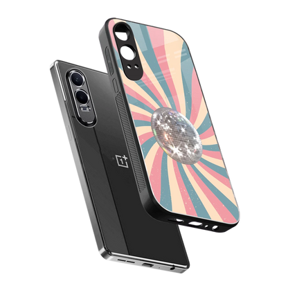 Trippy Disco sleek oneplus nord ce 4 lite cover with tempered glass back and TPU edges