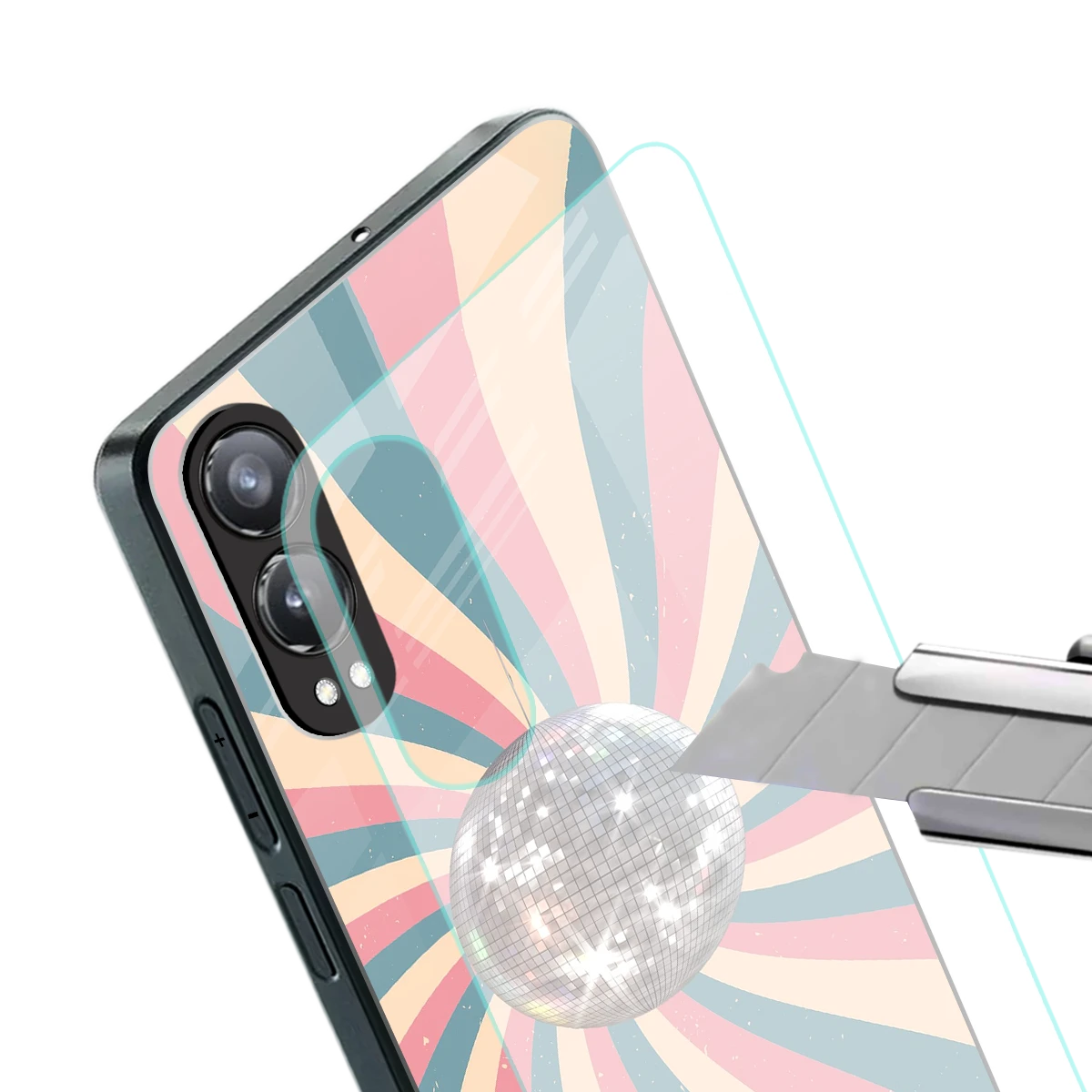 Trippy Disco stylish phone case for oneplus nord ce 4 lite | glossy glass and slim fit