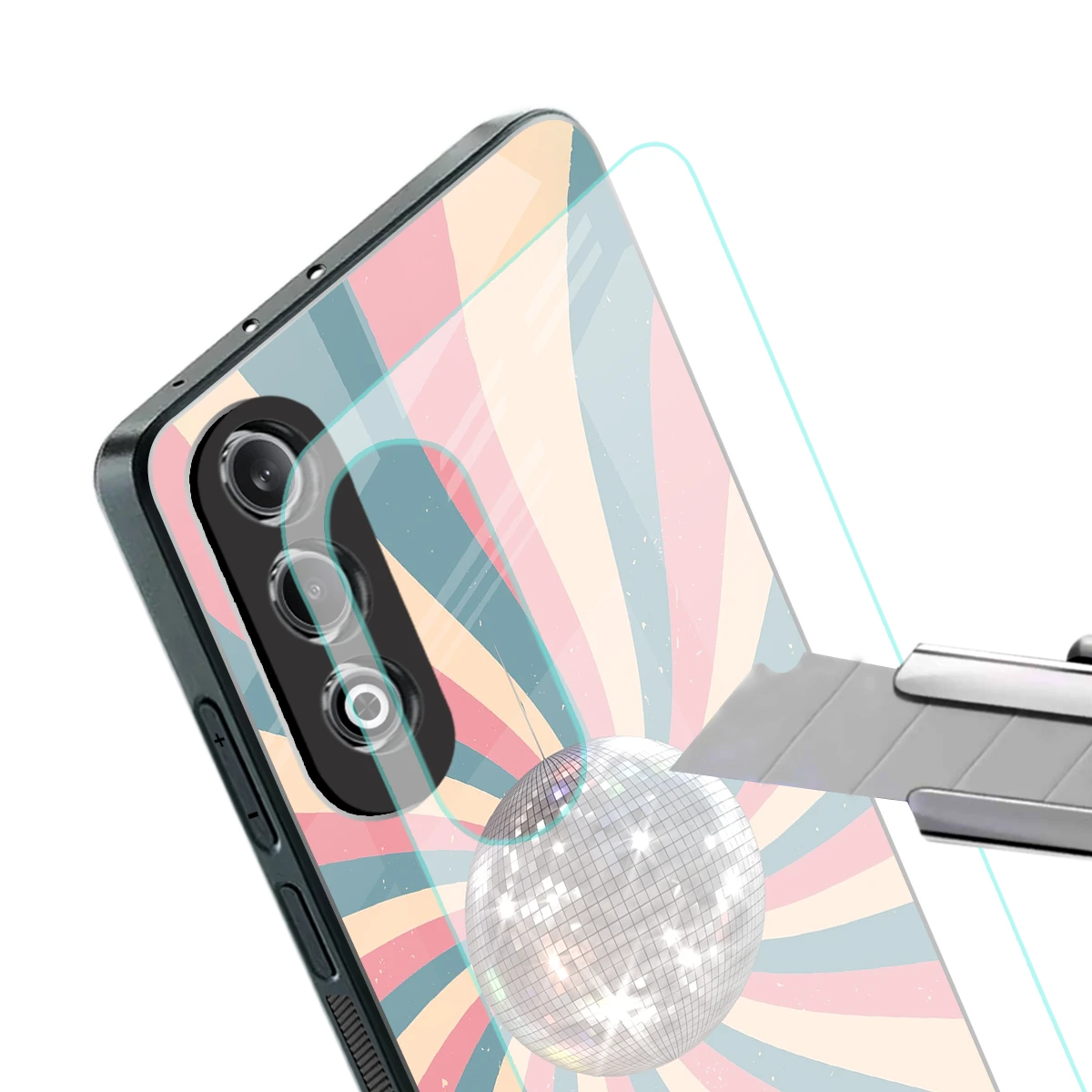 Trippy Disco stylish phone case for oneplus nord ce 4 | glossy glass and slim fit
