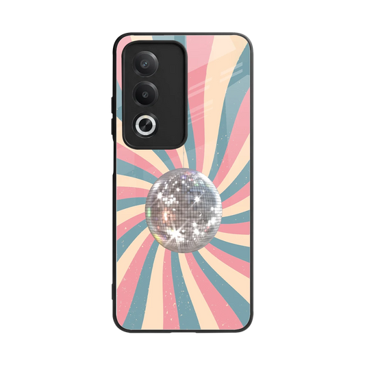 Trippy Disco back phone cover | glass case for oppo a3 pro