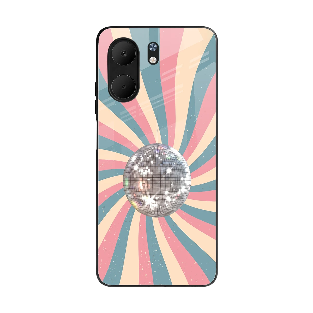 Trippy Disco back phone cover | glass case for oppo a5x 5g