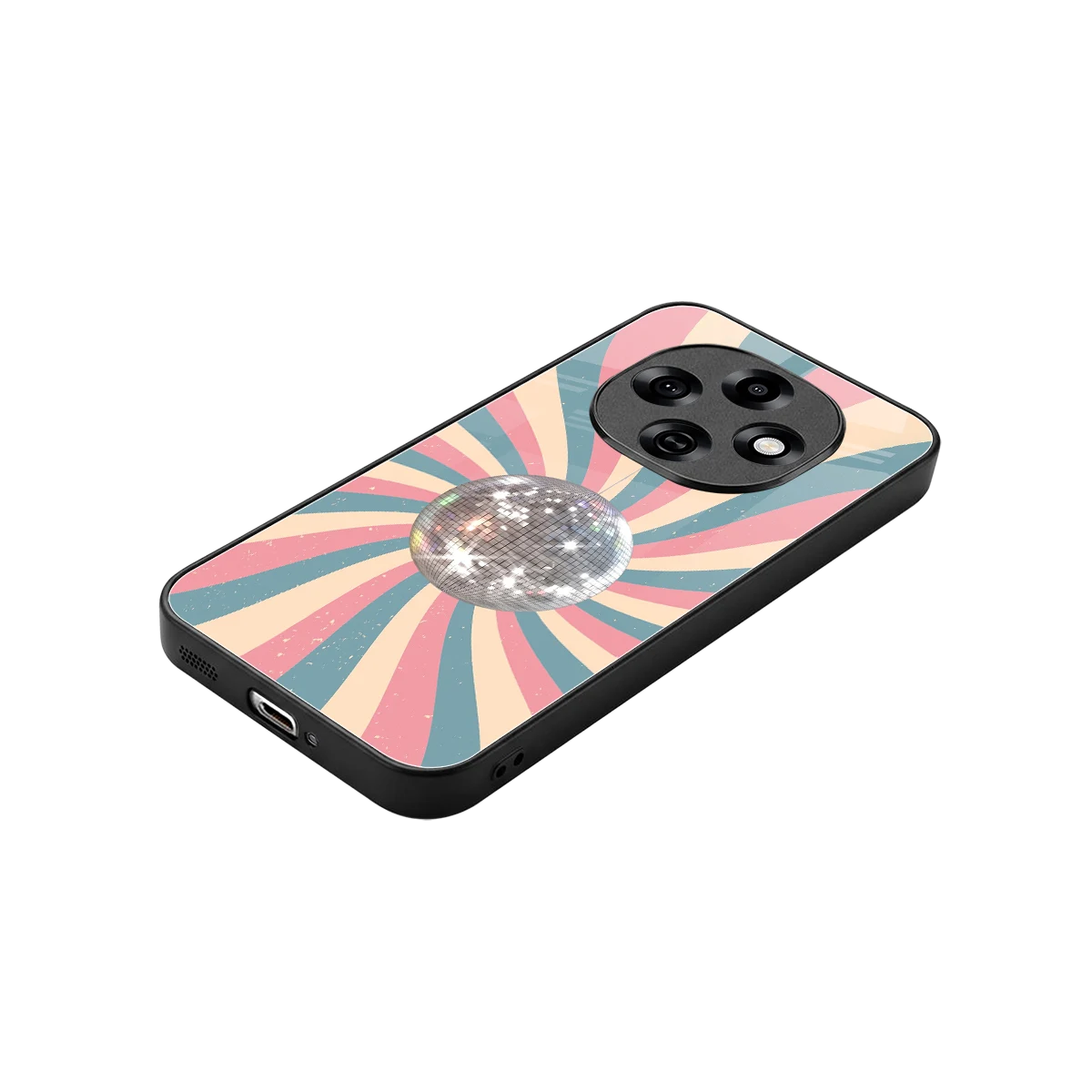 Trippy Disco stylish phone case for oppo f31 pro 5g | glossy glass and slim fit