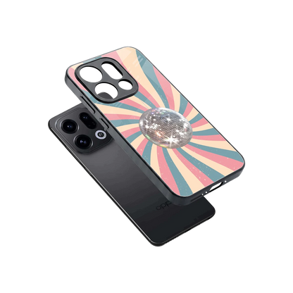 Trippy Disco sleek oppo find x9 cover with tempered glass back and TPU edges