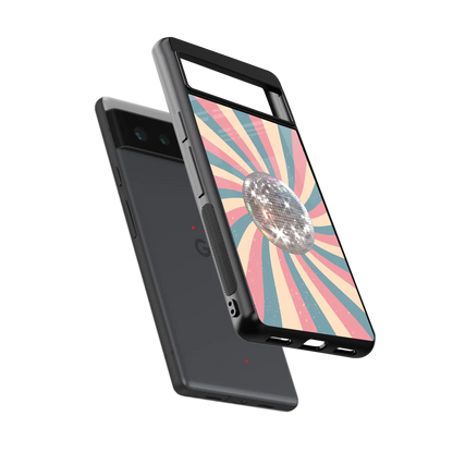 Trippy Disco sleek google pixel 6 cover with tempered glass back and TPU edges