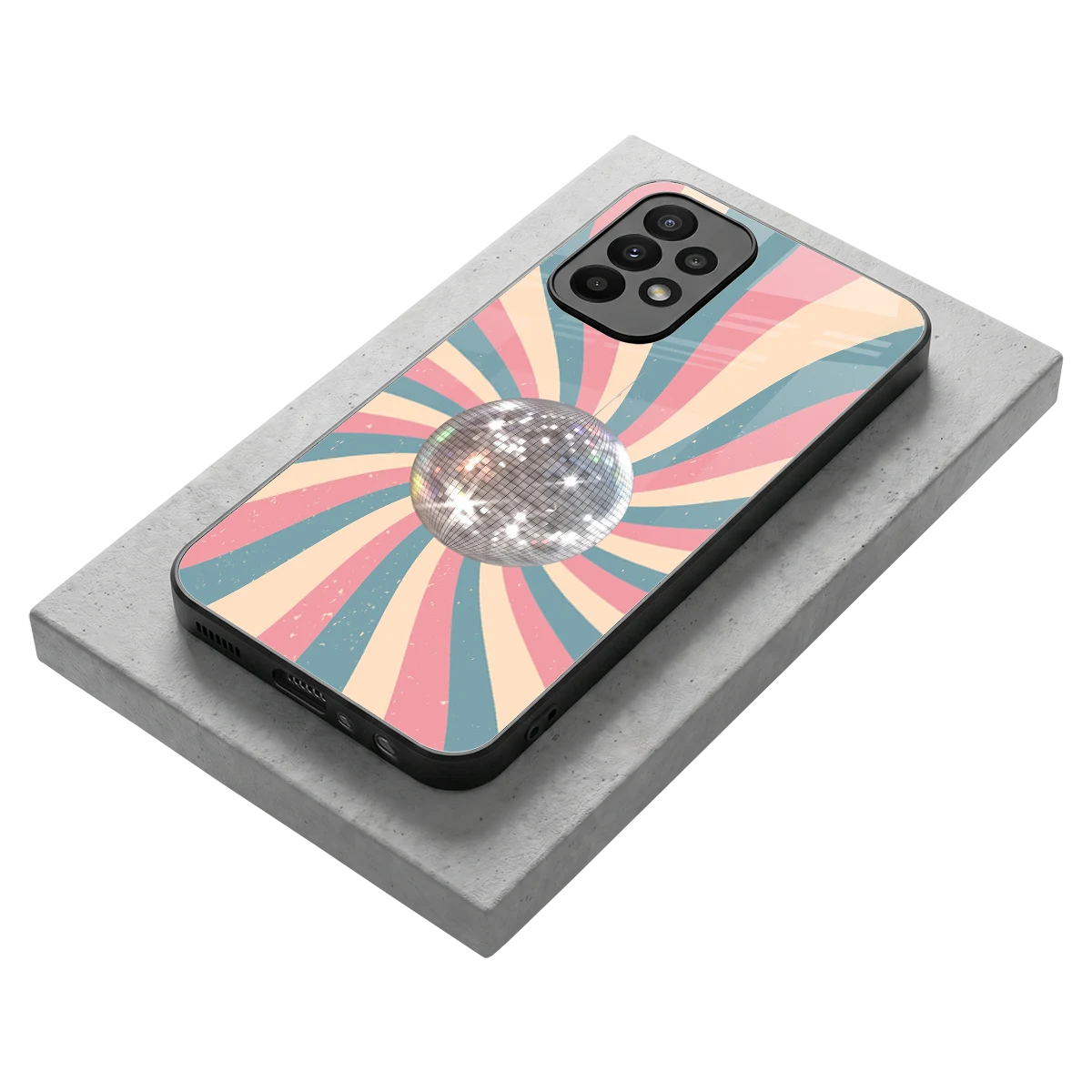 Trippy Disco stylish phone case for samsung galaxy a23 | glossy glass and slim fit