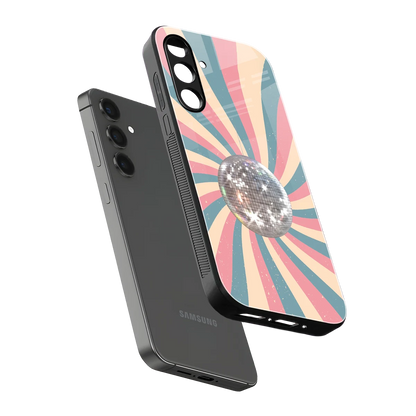 Trippy Disco sleek samsung galaxy a14 5g cover with tempered glass back and TPU edges