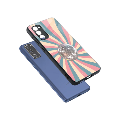 Trippy Disco sleek samsung galaxy s20 fe cover with tempered glass back and TPU edges
