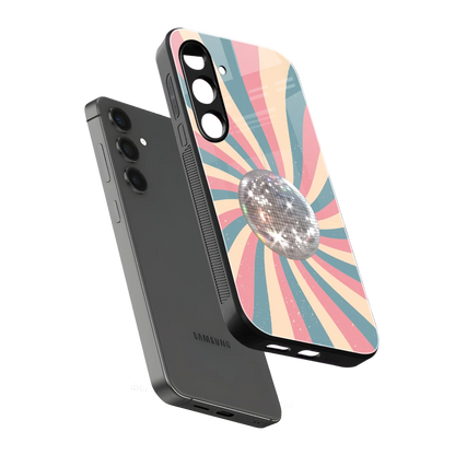 Trippy Disco sleek samsung galaxy s25 cover with tempered glass back and TPU edges