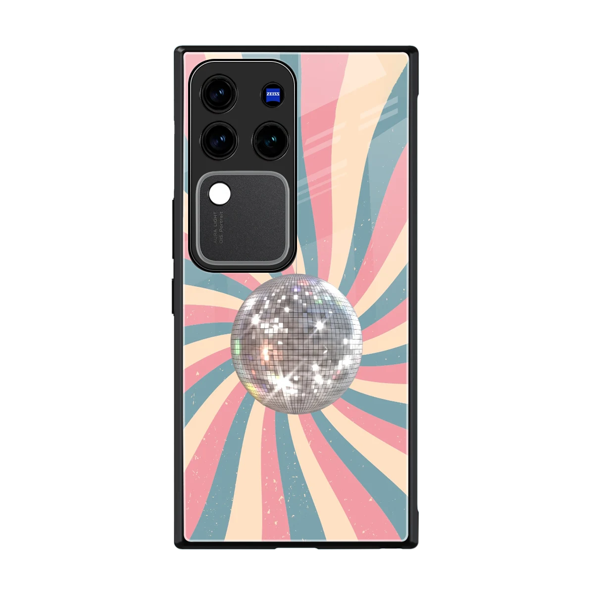 Trippy Disco back phone cover | glass case forvivo v30 pro