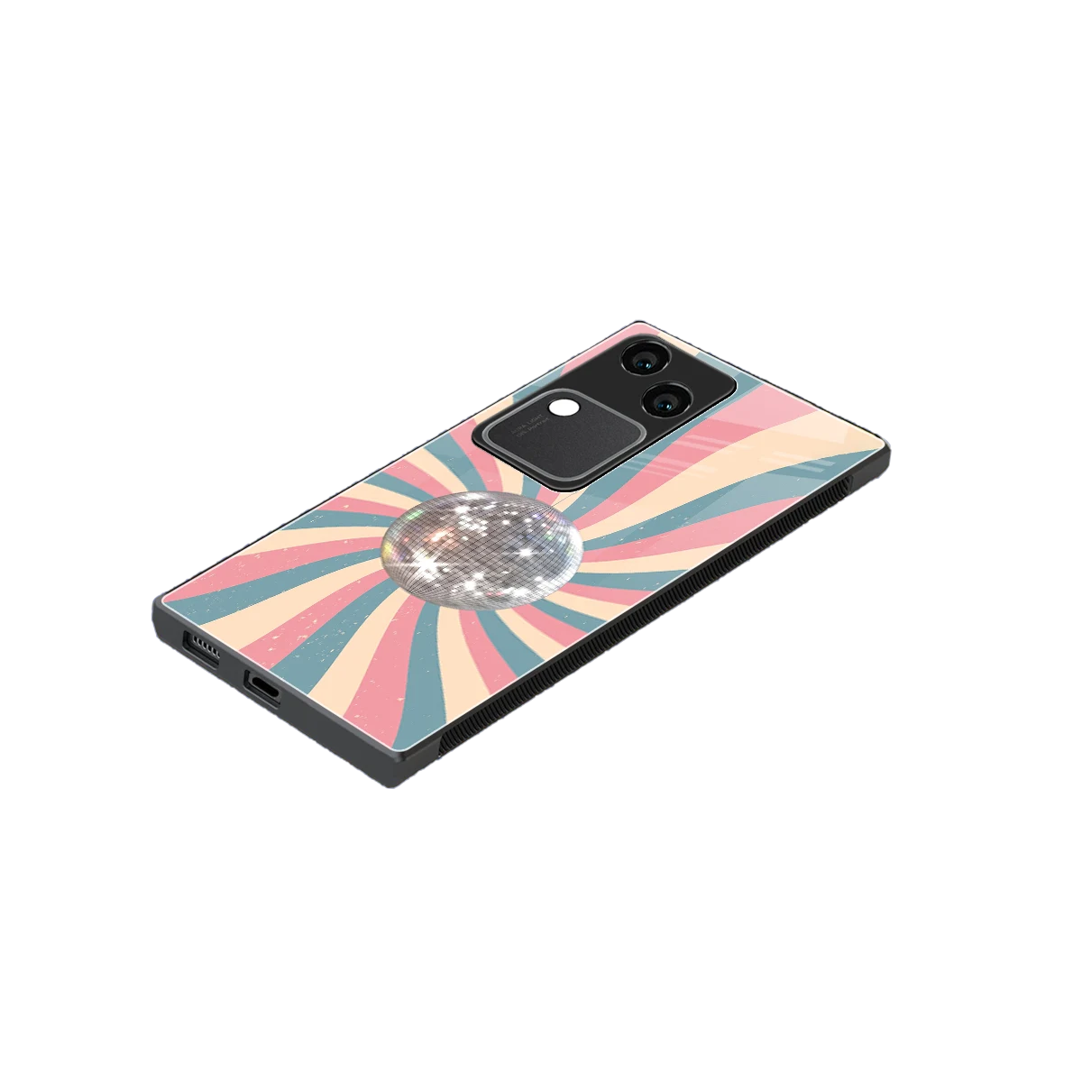 Trippy Disco stylish phone case for vivo v30 | glossy glass and slim fit