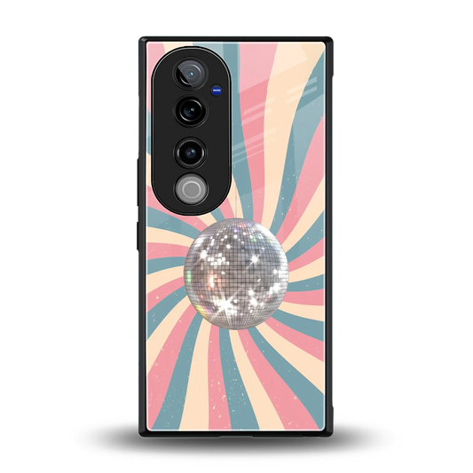 Trippy Disco back phone cover | glass case for vivo v40 pro