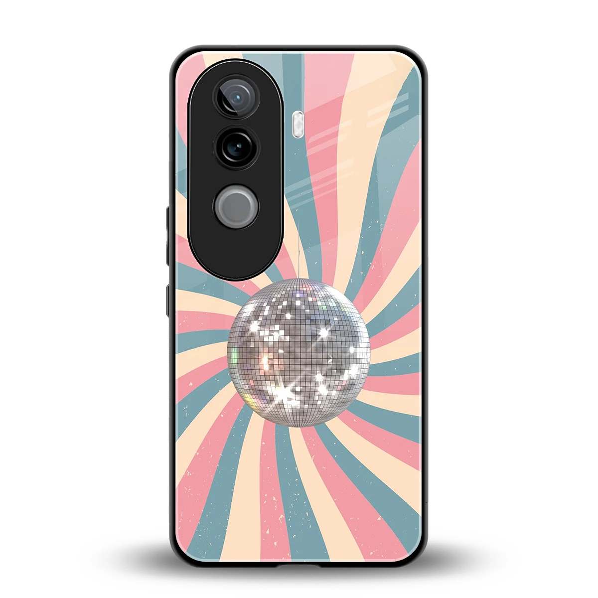 Trippy Disco back phone cover | glass case for vivo v40e