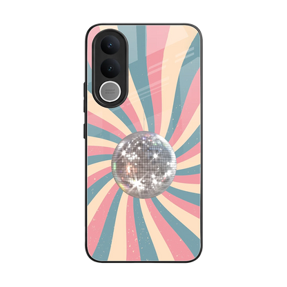 Trippy Disco back phone cover | glass case for vivo v70 fe