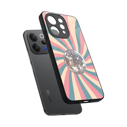 Trippy Disco sleek vivo v70 cover with tempered glass back and TPU edges