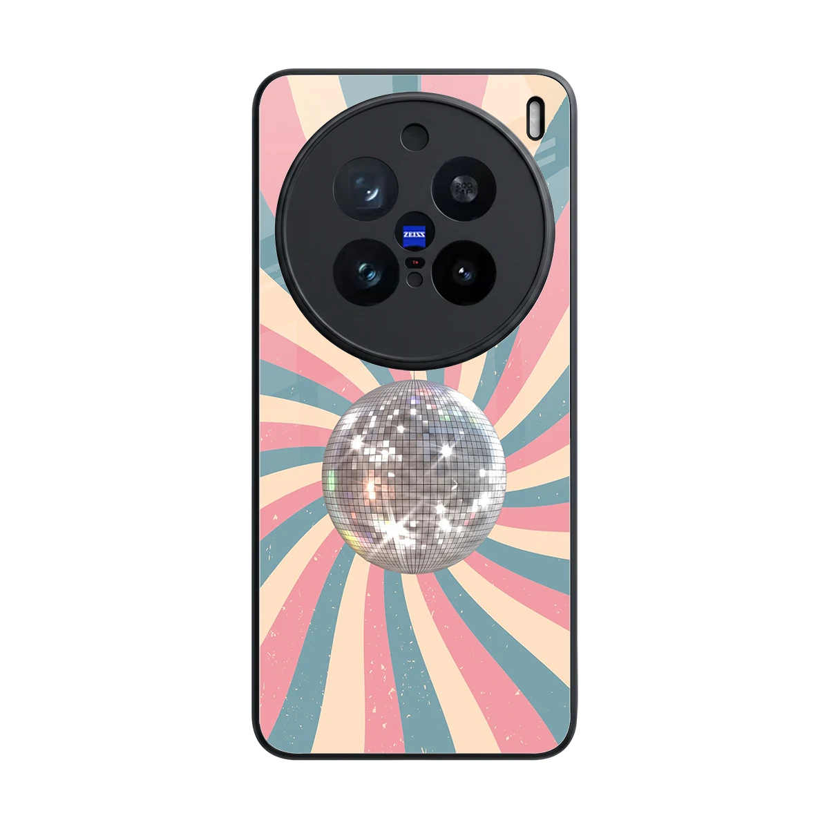 Trippy Disco back phone cover | glass case for vivo x200 pro