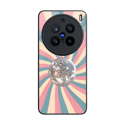 Trippy Disco back phone cover | glass case for vivo x200 pro