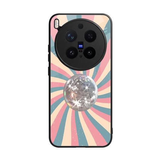 Trippy Disco back phone cover | glass case for vivo x300 pro