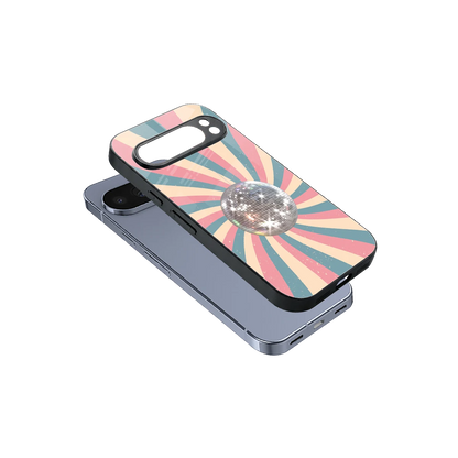 Trippy Disco sleek google pixel 10 pro cover with tempered glass back and TPU edges