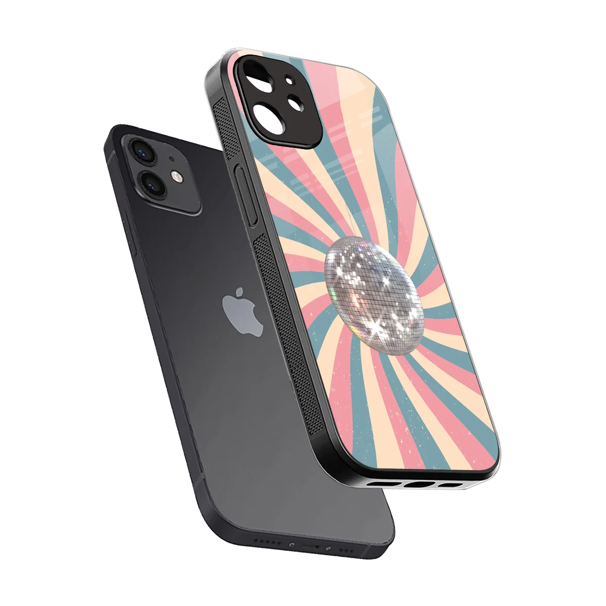 Trippy Disco sleek iphone 11 cover with tempered glass back and TPU edges