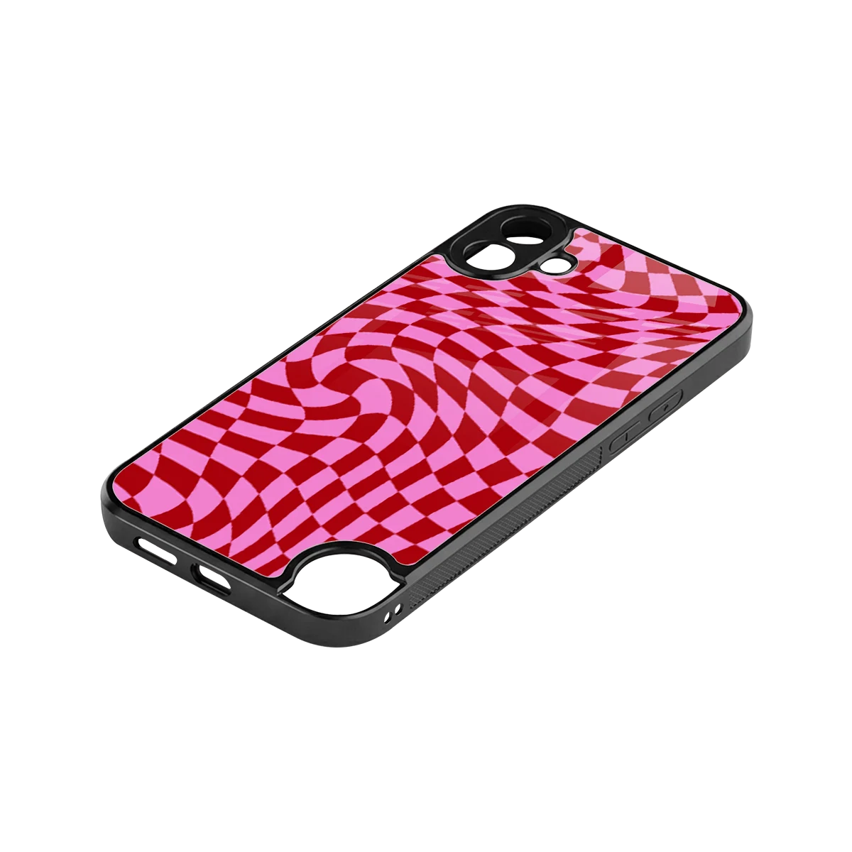 Trippy Pink Checkers stylish phone case for cmf nothing phone 1 | glossy glass and slim fit