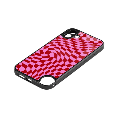 Trippy Pink Checkers stylish phone case for cmf nothing phone 1 | glossy glass and slim fit