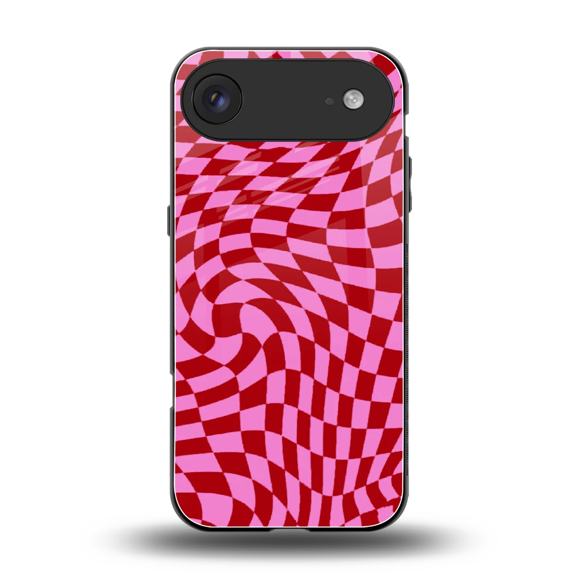 Trippy Pink Checkers back phone cover | glass case for iphone air