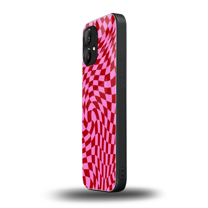 Trippy Pink Checkers nothing phone 1 mobile cover | shockproof glass phone case