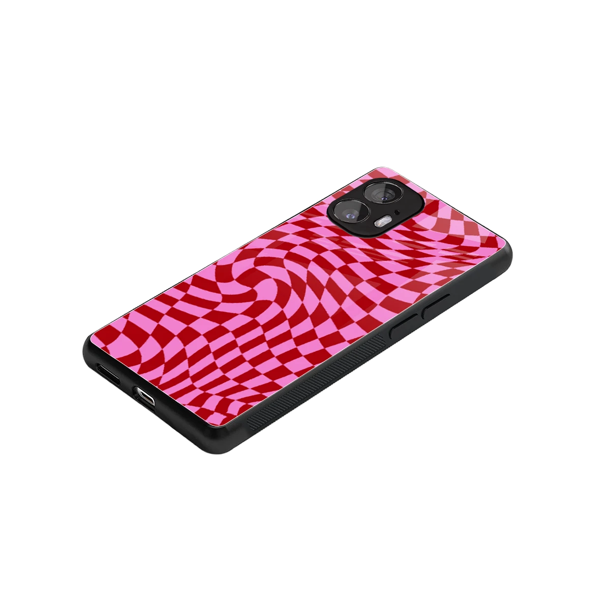 Trippy Pink Checkers stylish phone case for nothing phone 2 | glossy glass and slim fit