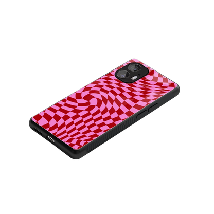Trippy Pink Checkers stylish phone case for nothing phone 2 | glossy glass and slim fit