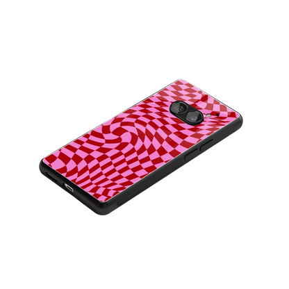 Trippy Pink Checkers stylish phone case for nothing phone 2a | glossy glass and slim fit