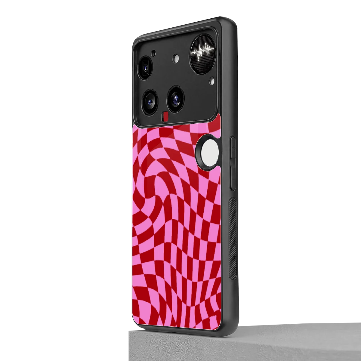 Trippy Pink Checkers nothing phone 3 mobile cover | shockproof glass phone case