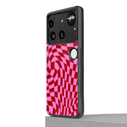 Trippy Pink Checkers nothing phone 3 mobile cover | shockproof glass phone case