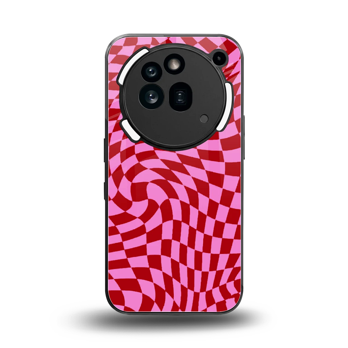 Trippy Pink Checkers back phone cover | glass case for nothing phone 3a pro