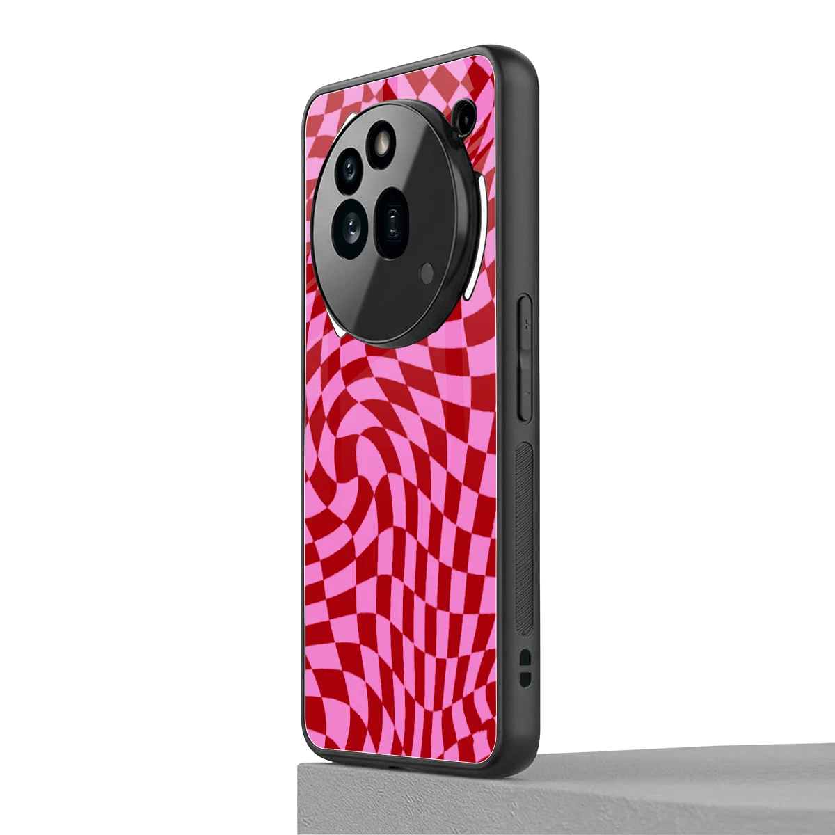 Trippy Pink Checkers nothing phone 3a pro mobile cover | shockproof glass phone case