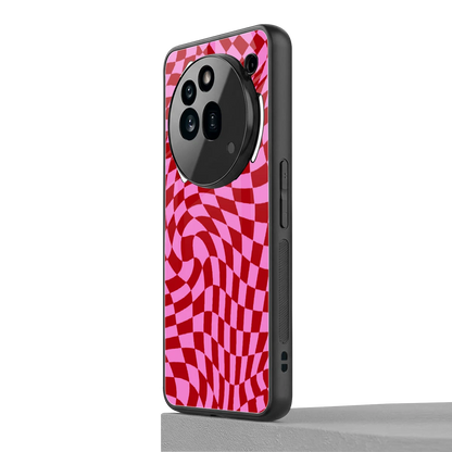 Trippy Pink Checkers nothing phone 3a pro mobile cover | shockproof glass phone case