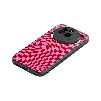 Trippy Pink Checkers stylish phone case for nothing phone 3a pro | glossy glass and slim fit