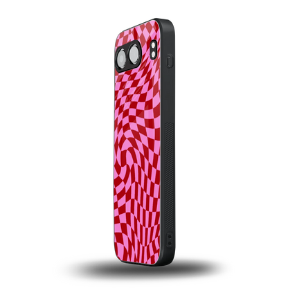 Trippy Pink Checkers oneplus nord 4 mobile cover | shockproof glass phone case