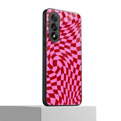 Trippy Pink Checkers oneplus nord 5 mobile cover | shockproof glass phone case