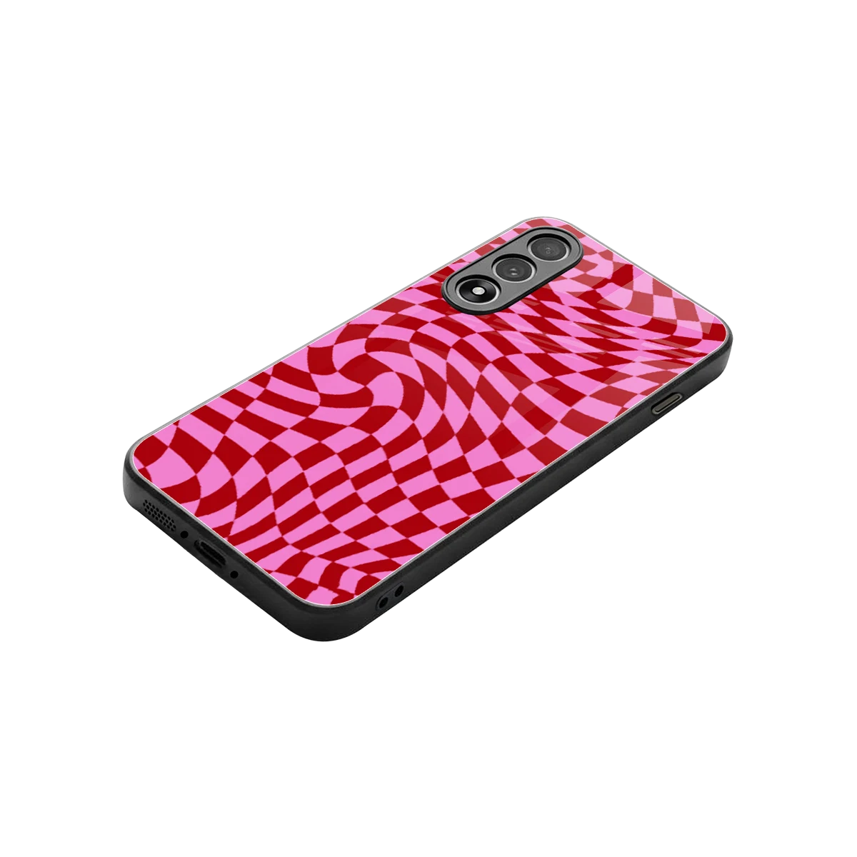 Trippy Pink Checkers stylish phone case for oneplus nord 5 | glossy glass and slim fit